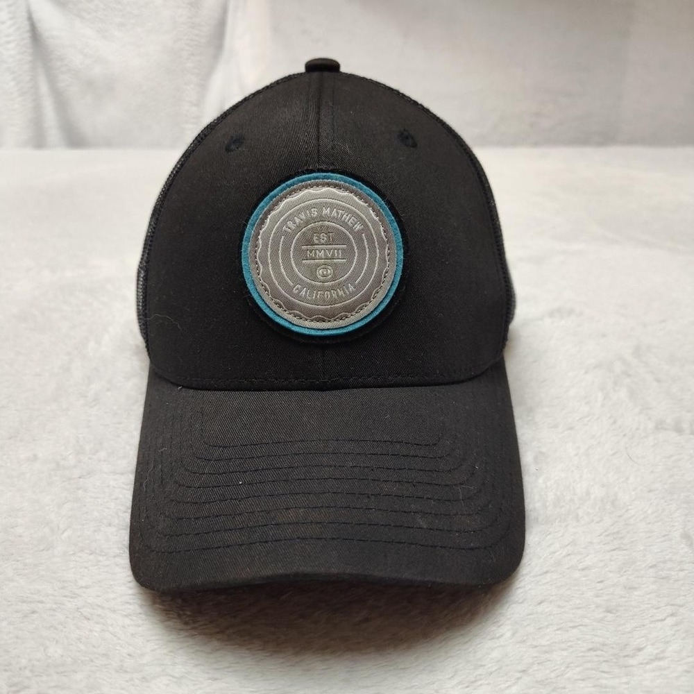 Travis Mathew Hat Cap Trucker One Size Men Black Twill Mesh Back Golf California